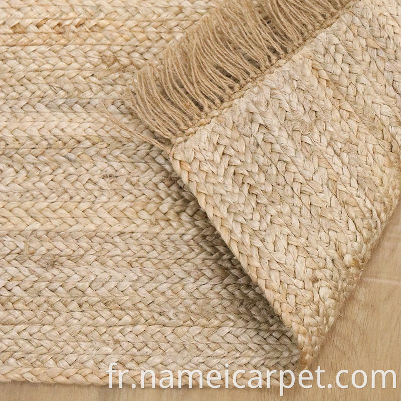 Handmade Braided Woven Jute Hemp Carpet Rug Floor Mats 53